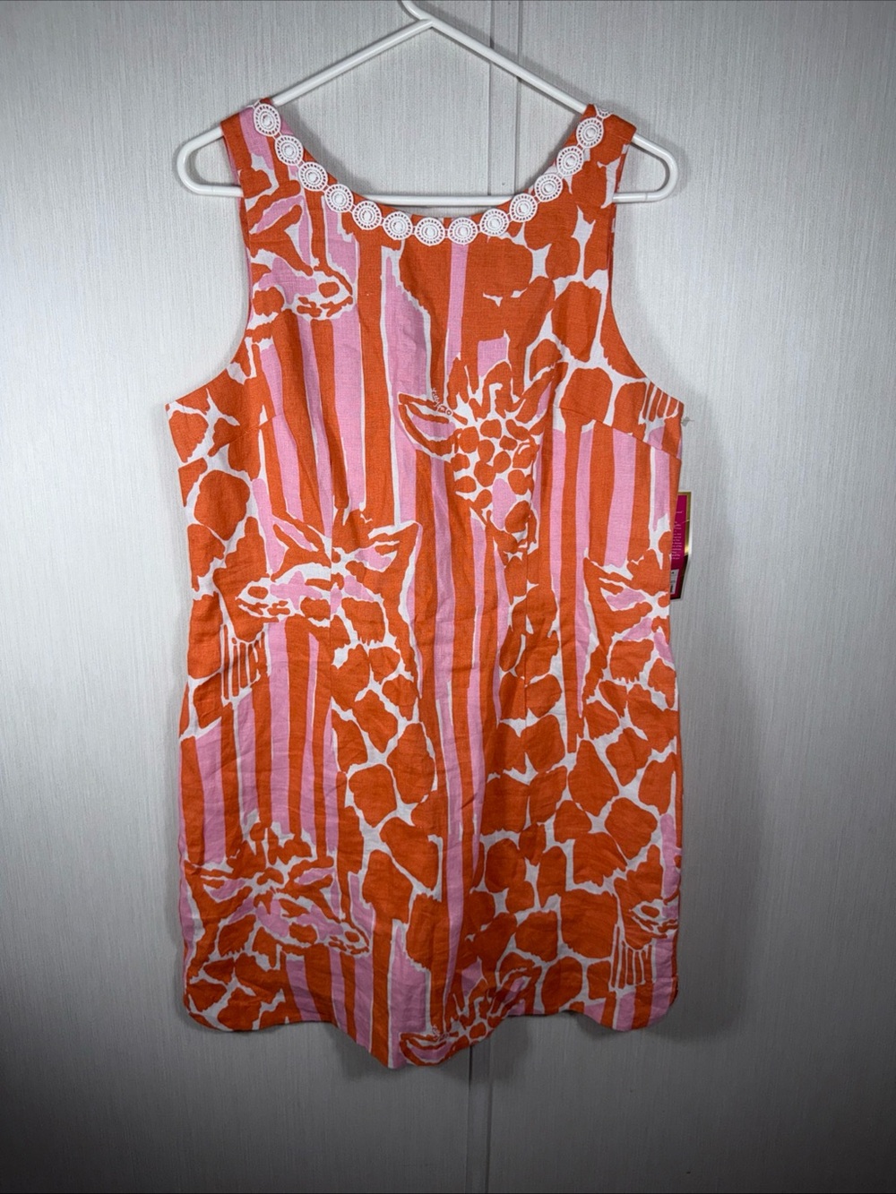 NWT Lilly Pulitzer X Target "Giraffeeey" Orange/White Linen Dress Resortwear